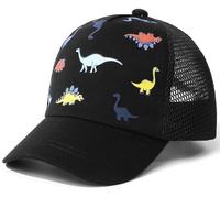MCWTH Toddler Baseball Cap Baby Cap Sun hat Dinosaur and Solid Color Hat for Kids Boy Girl Age 1-3 Years Old Black Dinosaur