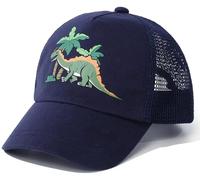 MCWTH Toddler Baseball Cap Baby Cap Sun hat Dinosaur and Solid Color Hat for Kids Boy Girl Age 1-3 Years Old Navy Blue Dinosaur