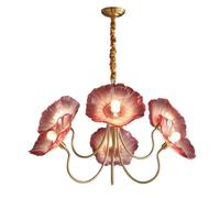 MCWYH Vintage Pendant Lighting With Lotus Leaf, Flower Pendant Light,Nordic Vintage Pink Ceiling Light Fixture For Kitchen Island Entryway Dining Room Study Room Living Room
