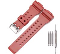 MCXGL 16mm Resin Strap Compatible with Casio ga110 ga100 ga120 gd100 g8900 Men's Rubber Replacement Watch Band (Matte red)