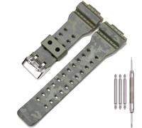 MCXGL 16mm Resin Strap Compatible with Casio ga110 ga100 ga120 gd100 g8900 Men's Rubber Replacement Watch Band (Camo army green)