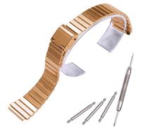 MCXGL 18mm Stainless Steel Strap Compatible with Casio A700W A158WA A168WA F108 AE1200 Classic Bracelet Unisex Replacement Watch Band (golden)