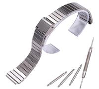 MCXGL 18mm Stainless Steel Strap Compatible with Casio A700W A158WA A168WA F108 AE1200 Classic Bracelet Unisex Replacement Watch Band (silvery)
