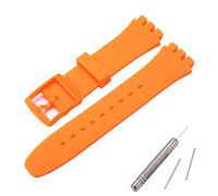 MCXGL 20mm Silicone Strap Replacement for Swatch Sweatproof Silicone Rubber Strap with Tool, Orange, 21mm, Retro