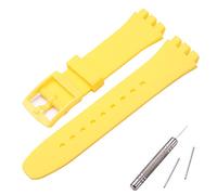 MCXGL 20mm Silicone Strap Replacement for Swatch Sweatproof Silicone Rubber Strap with Tool, yellow, 21mm, Retro