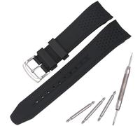 MCXGL 23mm Silicone Replacement Band Compatible with Citizen Men's Eco-Drive Weekender Strap AW1150-07E AW1158-05L Blue Rubber Curved End Diver Bracelet (Blackband Steelbuckle)