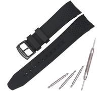 MCXGL 23mm Silicone Replacement Band Compatible with Citizen Men's Eco-Drive Weekender Strap AW1150-07E AW1158-05L Blue Rubber Curved End Diver Bracelet (Blackband Blackbuckle)