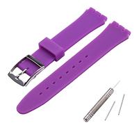 MCXGL Band Replacement for Swatch Sweatproof Silicone Rubber Strap with Stainless Steel Buckle 17mm Light purple