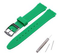 MCXGL Band Replacement for Swatch Sweatproof Silicone Rubber Strap with Stainless Steel Buckle 17mm Dark green