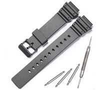 MCXGL Resin Strap Compatible with Casio MRW-200H Watch Band Men's Women's Replacement Black Rubber Wristwatch Bracelet (Black)