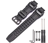 MCXGL Rubber Strap Compatible with Casio GW-4000 GA-1000 GW-A1000 Watch Replacement Resin Band Men' Sports Waterproof Black Bracelet (Black black buckle)