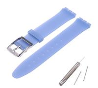MCXGL silicone replacement strap ultra-thin ladies watch band compatible with swatch skin series no second watch (16mm) (Dark Blue)