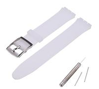 MCXGL silicone replacement strap ultra-thin ladies watch band compatible with swatch skin series no second watch (16mm) (transparent)