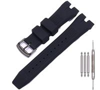 MCXGL silicone Rubber Strap Compatible with Citizen AW1475 1476 1477 CA4154 4155 Watch Replacement Band Sports Waterproof Bracelet (Black black buckle)
