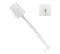 Mczcent Body Brush Dry Brushing Back Scrubber with Curved Plastic Long Handle Bath Shower Brush Dry Skin Exfoliating Cellulite Brush for men and women(Transparent Handle), XL