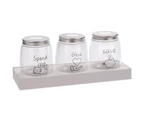 Mczcent Spend Save Give Piggy Bank for Kids, Money Coin Savings Piggy Bank Jar Box for Kids Child Safe Money Saver, Teach Children About Giving Spending Saving Money Piggy Box for Children Boys Girls