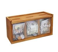 Mczcent Spend Save Give Piggy Bank for Kids, Money Coin Savings Piggy Bank Jar Box for Kids Child Safe Money Saver, Teach Children About Giving & Saving Money Piggy Box for Childrens Boys Girls