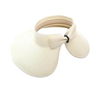 MCZY Sun hats for women uk Summer Straw Hat Women'S Foldable Wide Brim Bow Sun Hat Travel Sun Hat Women'S Beach Sun Hat-Milk White-Adult (54-58Cm)