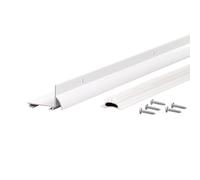 MD Building Products 81935 White Aluminum Commercial Screw Seal M-D Ultra L-Shape Door Bottom with Vinyl Insert, Dry Cap, L X 1-3/4 in W, 1-1/4" x 36"