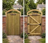 MD Carpentry Arched Wooden Garden Gate - Pressure Treated Timber, Rear Z-Brace & Lockable Backside Design ((180cm High x 99cm Wide x 6cm Deep))