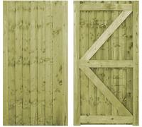 MD Carpentry Wooden Featheredge Garden Gate, Pressure Treated, 180cm High x 99cm Wide x 6cm Deep, Brown, Contemporary Garden Style, Wood Material