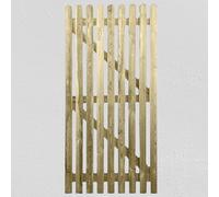 md carpentry Wooden Garden Picket Gate, 180cm High x 83cm Wide x 6cm Deep, Traditional Style, Treatment Green