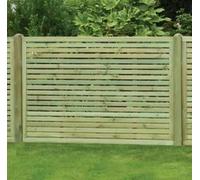 MD Carpentry Workshop LTD Contemporary Horizontal Slatted Wooden Garden Fence Panel 180 Cm High X 180 Cm Wide