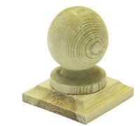MD Carpentry Workshop LTD Timber Wooden Fence Post Cap & Ball Finial (Green Stain)