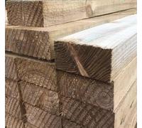 MD Carpentry Workshop Treated Wooden Fence Rails - 88mm x 38mm Square-Cut Timber Rails for Fencing, Landscaping