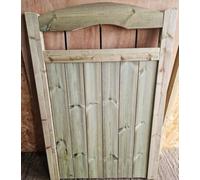 MD Carpentry Workshop Wooden Garden Doom Gate Pedestrian Gate, Pressure Treated, 3ft 90cm, Green, Wood