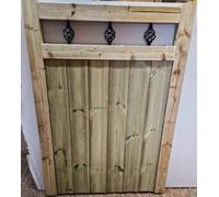 MD Carpentry Workshop Wooden Garden Gate, Pressure Treated, 150cm High x 105cm Wide x 5cm Deep, Green, Wood
