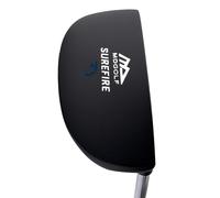 MD Golf Surefire Right Handed Putter, Black, Steel Apollo Balistik Shaft, 34 Inch, Half-Circle Mallet Head, Plumber Neck Hosel, Milled Face Design