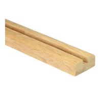 MD Iron Baserail for Square Iron Spindles - Modern Grooved Stair Base Rail - Oak, Pine or White Primed Hardwood - 60x28mm - Multiple Length Options (Oak, 2400mm)