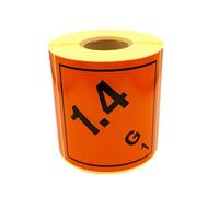 MD Labels 500 Dangerous Goods Labels Class 1.4 G 1 ADR Stickers Department 1.4 G Materials and Objects that pose only a low risk of explosion