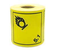 MD Labels 500 Dangerous Goods Labels Class 5.1 Igniting (Oxidising) Substances
