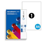 MD Labels A4 Glossy Self Adhesive Labels for Laser Printers - 210 x 297 mm, 50 Sheets - White Printable Sticker Sheets
