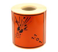 MD Labels Class 1.1G Explosive Hazard Labels - ADR Dangerous Goods Warning Labels, 100 x 100 mm, Roll of 500