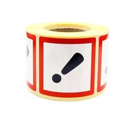 MD Labels GHS 07 Hazard Labels - Harmful to Health Symbol - 50 x 50 mm - Pack of 500 - Self-Adhesive Dangerous Goods Stickers for Chemical Packaging & Shipping