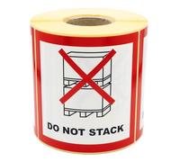MD Labels Warning Labels on Roll 100 x 100 mm 500 Pieces Do not stack! Parcel Stickers for Shipments Shipping Labels - International Shipping
