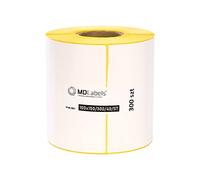 MD Labels White Thermal Labels on a roll 100 x 150 mm, Pack of 300, Sleeve 40 mm, Permanent Adhesive Shipping Labels 4" x 6"