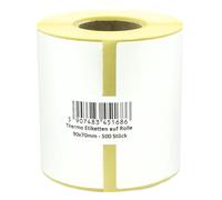 MD Labels White Thermal Labels on Roll 90 x 70 mm Pack of 500 - Permanent Adhesive, for Barcode, White Adhesive Labels for Labelling Thermal Labels