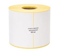 MD Labels White Thermal Labels on Rolls - 100 x 150 mm - (4" x 6") - 500 Pieces - Sleeve 40 mm - Permanent Adhesive, Shipping Labels for Shipping & Labelling