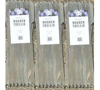 MD MUZ 3 X Garden Gardeners Dark GREY Coloured Wooden Expanding Expandable Wooden Garden Trellis Each Piece Expands to 180 x 30 cm / 6FT X 1FT New