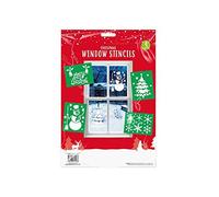 MD MUZ Pack of 4 Reusable Christmas Window Stencils Festive Decoration Tree Snowmen