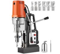MD50 50mm Magnetic Drill Press Kit 1680W Electric Bench Drilling Machine 2900LBS Magnet Force with HSS Annular Cutter Bits in Wood or Metal
