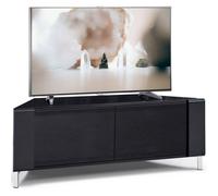 Mda Designs Corvus Corner-Friendly Black Cabinet With Beamthru Glass Doors For Flat Screen Tvs Up To 50"