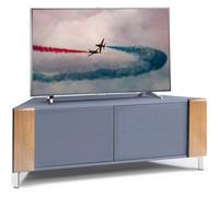 Mda Designs Corvus Corner-Friendly Grey Oak Beamthru Doors Tv Cabinet For Flat Screen Tvs Up To 50"
