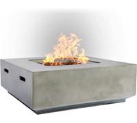 MDA Designs Loki Light Grey Lavish Garden & Patio Gas Fire Pit with Eco-Stone Finish - Light Grey - Gas