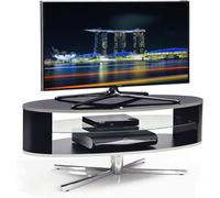 Mda Designs Orbit 1100 Gloss Black Tv Stand With Gloss Black Elliptic Sides For Flat Screen Tvs Up To 55"