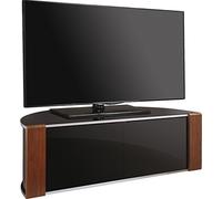 MDA Designs Sirius 1200 BeamThru Remote-Friendly Gloss Black with Walnut & Oak Interchangeable Trims 32"-52" Flat Screen TV Cabinet